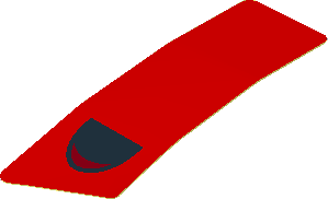 Sticker  0.8 x  2.5 with Black Air Vent on Red Background Left (Formed)