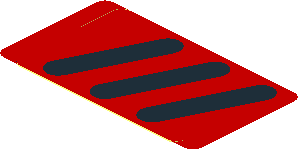 Sticker  1.0 x  1.8 with Three Black Air Vent on Red Background Left