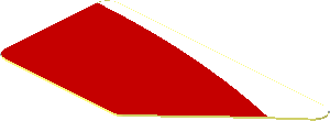 Sticker  0.8 x  1.6 with White Arc on Red Background Right