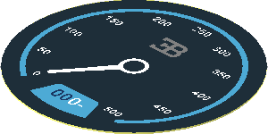 Sticker  1.8 x  1.8 Round Bugatti Chiron #8 with Speedometer