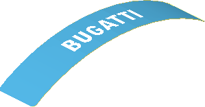 Sticker  0.8 x  3.9 with White "Bugatti" on Dark Azure Background (Formed)