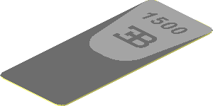 Sticker  0.8 x  1.9 with "1500" and Bugatti Logo (Flat)