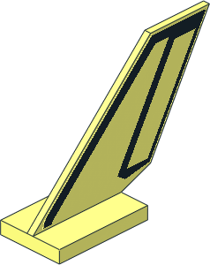 Tail Shuttle 2 x 6 x 4 with Black Space Shuttle Tail Lines Sticker on Both Sides
