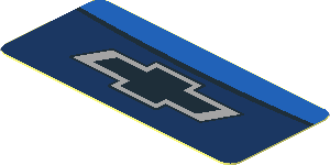 Sticker  0.8 x  1.8 with Chevrolet Logo on Blue Background (Needs Work)