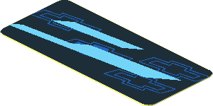 Sticker  0.8 x  1.8 with Chevrolet Logos and Light Blue Quads on Black Background Right