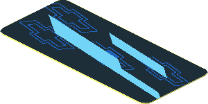 Sticker  0.8 x  1.8 with Chevrolet Logos and Light Blue Quads on Black Background Left