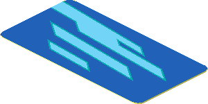 Sticker  0.9 x  1.8 with Light Blue Stripes on Blue Background Right