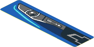 Sticker  0.8 x  3.0 with Headlamp on Blue Background Right (Need Works)