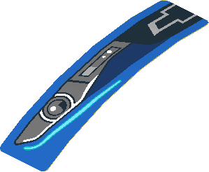 Sticker  0.8 x  3.0 with Headlamp on Blue Background Right (Formed)