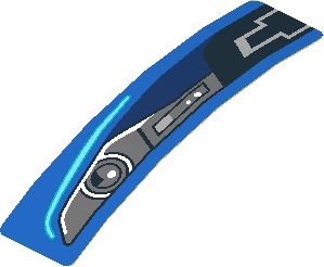 Sticker  0.8 x  3.0 with Headlamp on Blue Background Left (Formed)