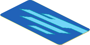 Sticker  0.9 x  1.8 with Light Blue Stripes on Blue Background Left
