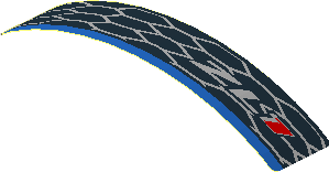 Sticker  0.8 x  4.1 with Black Air Vent and ZL1 Logo on Blue Background (Formed)