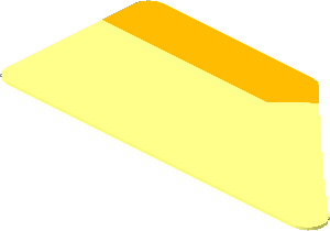Sticker  0.8 x  1.6 with Orange Trapezoid on Transparent Background Left