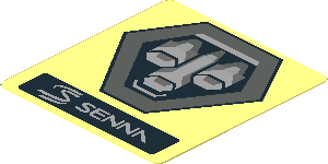 Sticker  1.9 x  1.8 with Black Senna Logo and Exhaust Tailpipe on Transparent Background (Needs Work)