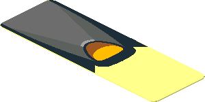 Sticker  0.8 x  2.4 with Grey and White Air Vents on Black Background (Needs Work)