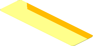 Sticker  0.8 x  2.8 with Orange Trapezoid on Transparent Background Left
