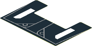 Sticker  2.5 x  3.8 with White Trapezoids and Grey Lines on Black Background