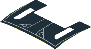Sticker  2.5 x  3.8 with White Trapezoids and Grey Lines on Black Background (Formed)