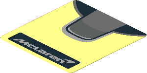 Sticker  1.9 x  1.8 with Black McLaren Logo and Black Triangles and Grey Trapezoid Background (Needs Work)