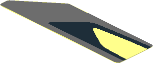Sticker  1.0 x  3.3 with Black Triangle and Grey Trapezoid on Transparent Background Left