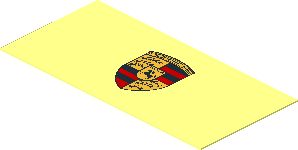 Sticker  0.8 x  1.7 with Porsche Badge on Transparent Background