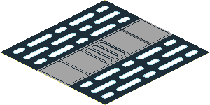 Sticker  5.6 x  5.6 with White Lights Triple Columns Left and Right and Center Panels