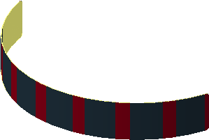 Sticker  0.6 x  5.2 with  8 Black Rectangles on Dark Red Background (Formed)