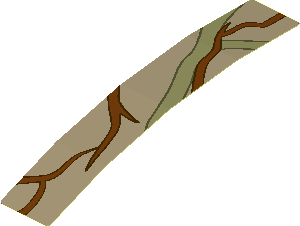 Sticker  3.8 x  0.7 with Brown and Olive Green Vines #2 Pattern (Formed)