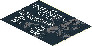 Sticker  5.7 x  7.7 with "THE INFINITY SAGA" and "I AM GROOT" Pattern