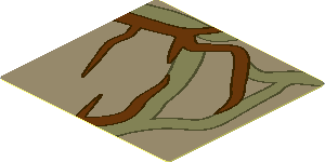 Sticker  1.7 x  1.8 with Brown and Olive Green Vines #4 Pattern
