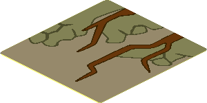 Sticker  1.8 x  1.7 with Brown Vines and Olive Green Leaves #1 Pattern