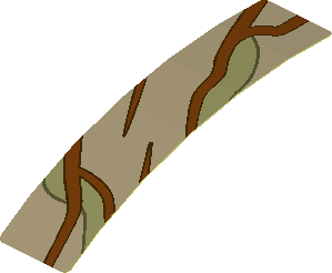Sticker  0.7 x  2.8 with Brown and Olive Green Vines #7 Pattern (Formed)