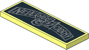 Tile  2 x  6 with Metallic Silver "NEVERMORE ACADEMY" Sticker