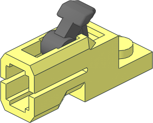 Plate  1 x  2 with Mini Shooting Blaster Type 2 with Dark Bluish Grey Trigger