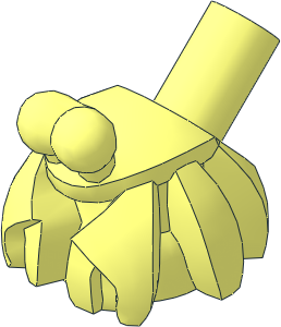 Animal Hermit Crab with 45 Degree Bar on Back