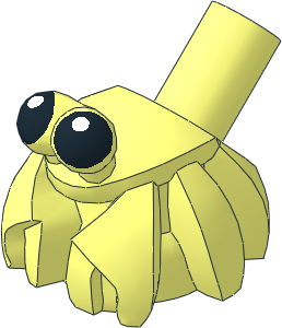 Animal Hermit Crab with 45 Degree Bar on Back with Black Eyes Pattern