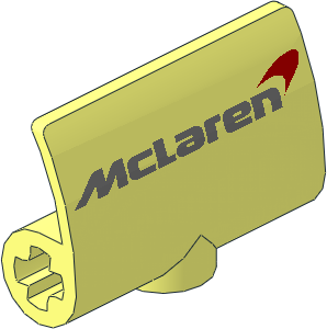 Technic Panel Curved  3 x  2 x  1 with Silver McLaren Logo Pattern