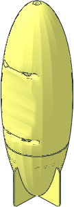 Container Zeppelin with Tail Section and Four  1 x  1 Brick Round in Gondola Attachment