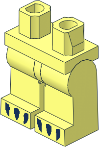 Minifig Hips and Legs with Dark Blue Claws Pattern