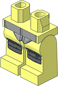 Minifig Hips and Legs with Turtle Shell and Dark Bluish Grey Knee Pads Pattern