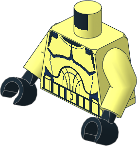 Minifig Torso with Arms and Hands with SW Armour Senate Commando Pattern