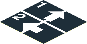 Sticker  1.9 x  1.9 with White Arrows Up and Left, Numbers One and Two on Black Background