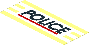 Sticker  1.0 x  2.6 with Black "POLICE", Red Line and White Stripes
