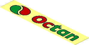 =Sticker  1.1 x  5.9 with Octan Logo on Transparent Background