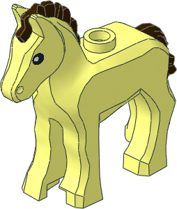 Animal Horse Foal with Dark Brown Mane and Tail Pattern