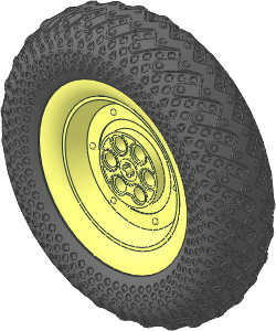 Wheel 20 x 62 Motorcycle Solid with Dark Bluish Grey Tyre 28 / 70 x 62