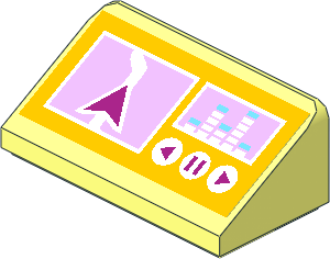 Slope Brick 31  1 x  2 x  0.667 with GPS Map and Music Player Display Sticker