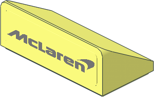 Slope Brick 31  1 x  2 x  0.667 with Silver McLaren Logo on Transparent Background Sticker