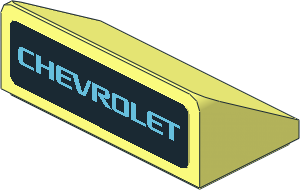 Slope Brick 31  1 x  2 x  0.667 with Light Blue "CHEVROLET" on Black Background Sticker