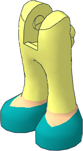 Figure Friends Legs with Trousers with Light Nougat Ankles and Dark Turquoise Shoes Pattern